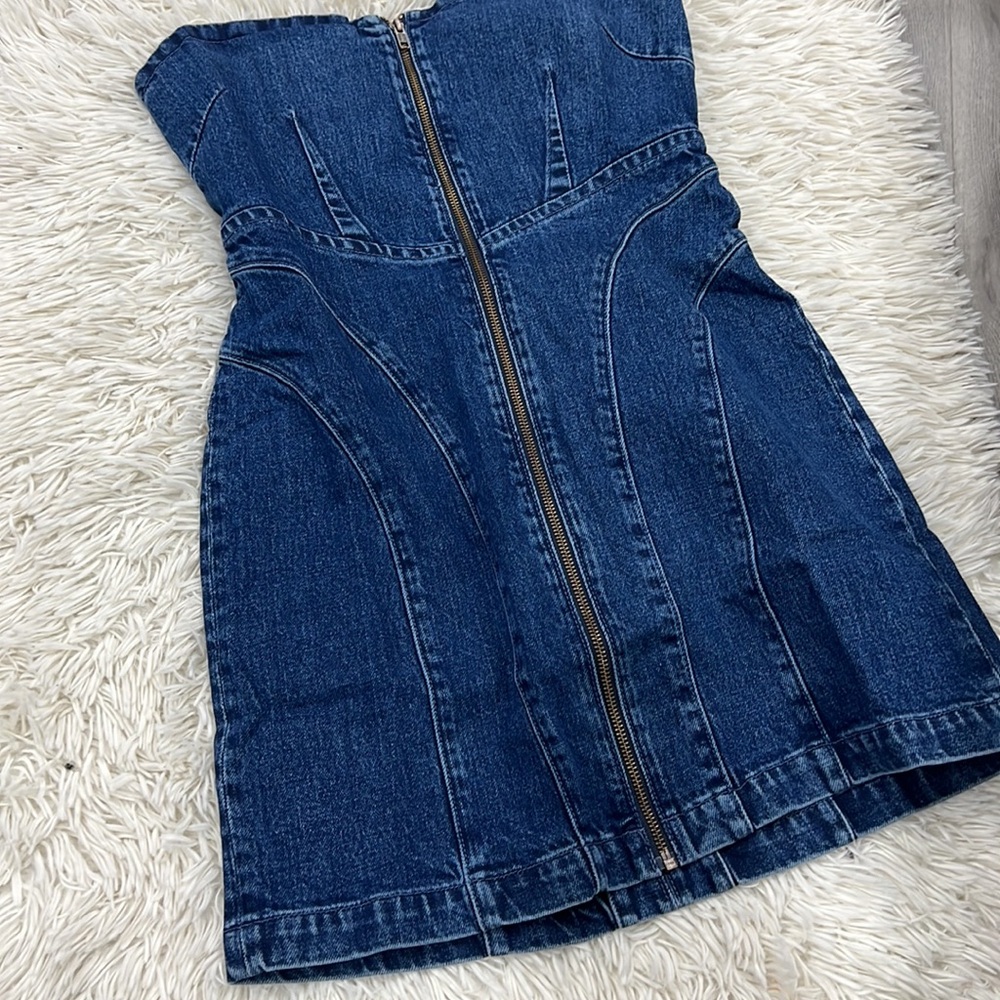 GRLFRND Isabella Strapless in Out of Sight Denim Dress - Picture 5 of 7
